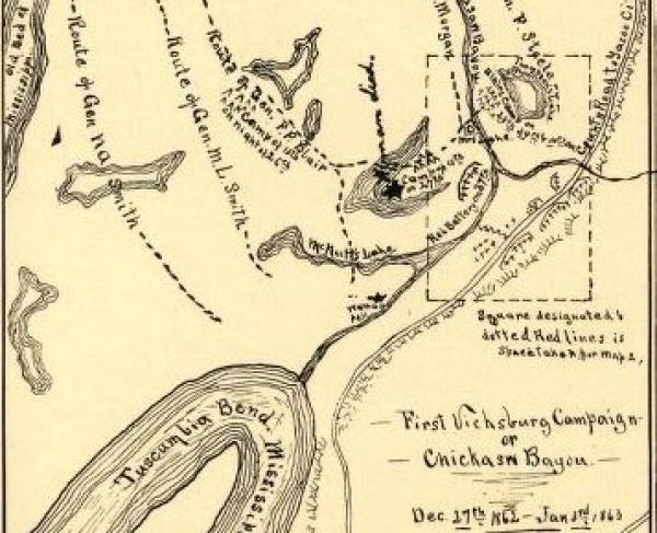 Map of Chickasaw Bayou along the Mississippi River. 