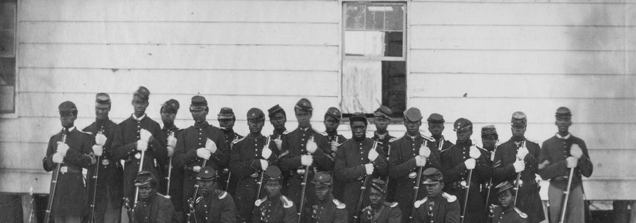 Photograph of a band of colored troops 