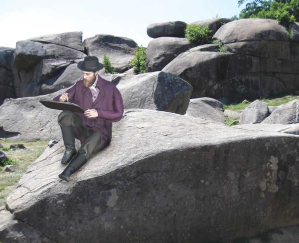 Alfred Waud in the Gettysburg Battlefield AR Experience app