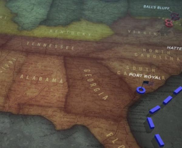 Screenshot of the entire Civil War animated map