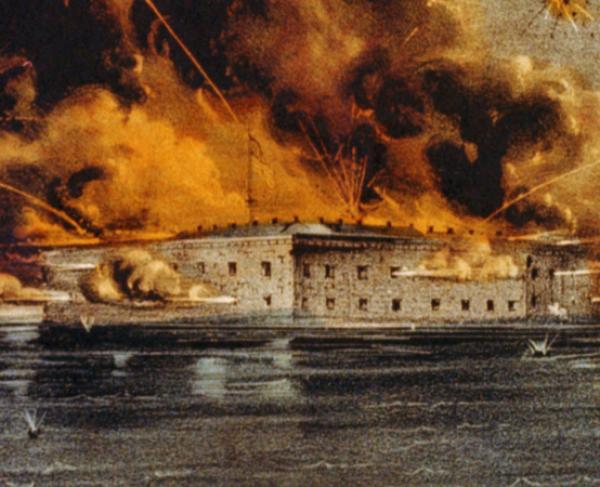 Painting of the Bombing of Fort Sumter