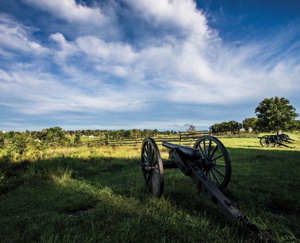 A cannon atop Seminary Ridge, Gettysburg National Military Park, Pa.