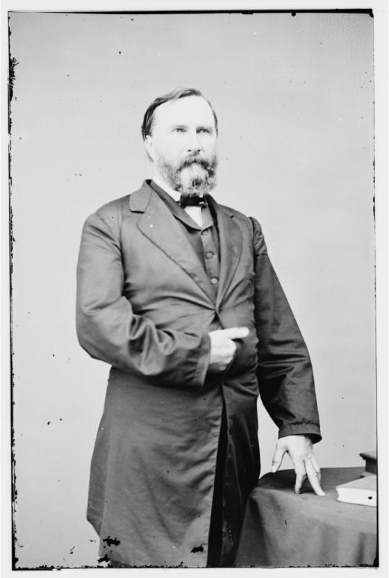 A black and white photograph of Confederate Gen. James Longstreet