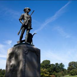 The Minute Men statue by Daniel Chester French depicting Isaac Davis