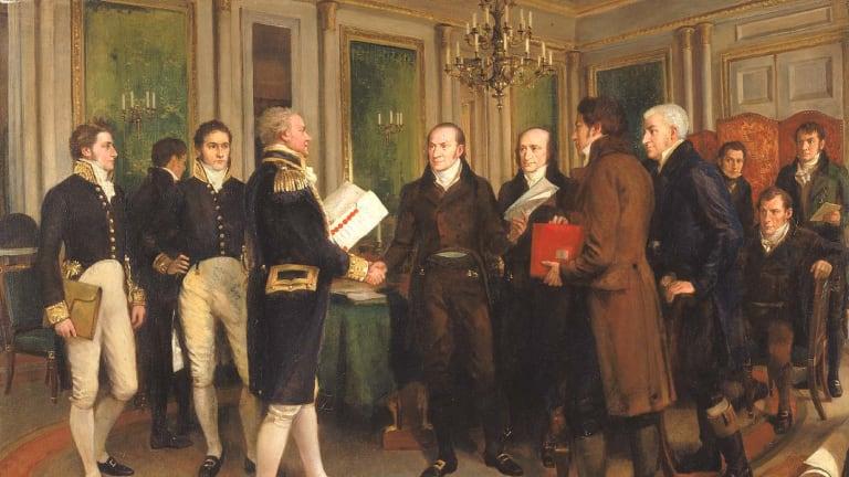 Painting of the signing of the Treaty of Ghent